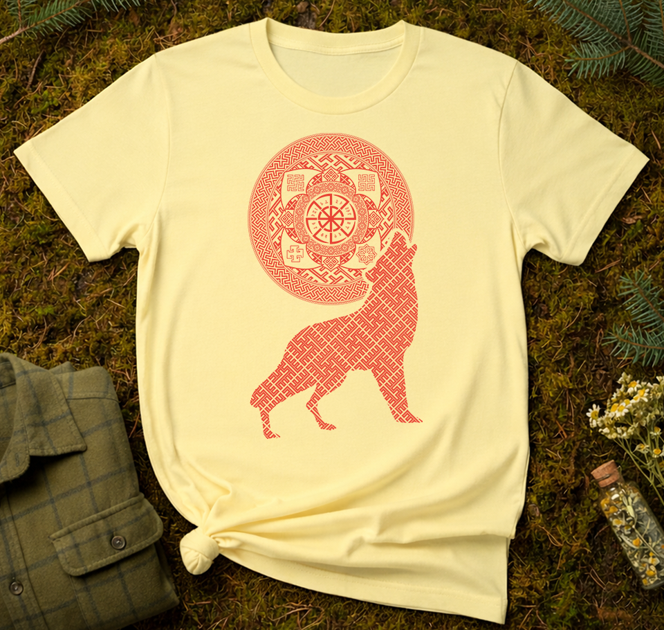 Slavic Wolf Sun Unisex T-Shirt