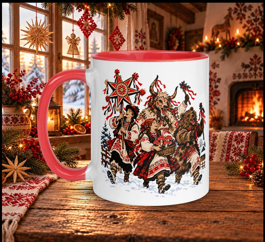 Slavic Christmas Carolers Mug