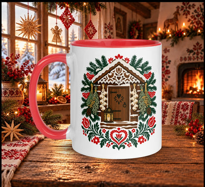 Slavic Christmas Cottage Mug
