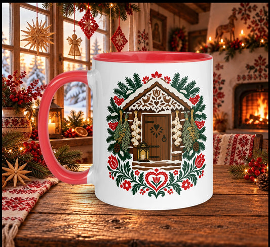 Slavic Christmas Cottage Mug