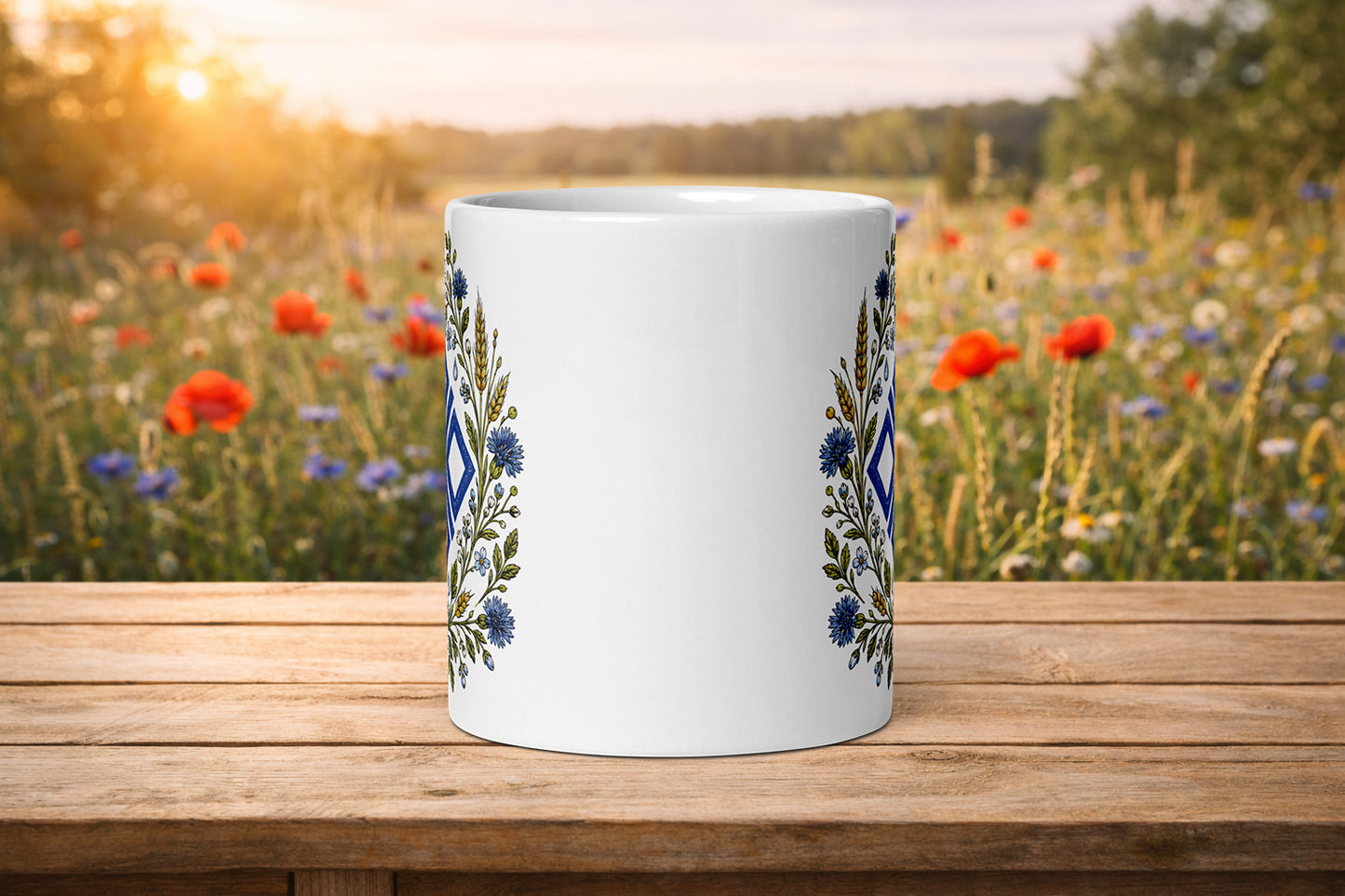 Mokosz Folk Mug - Slavic Floral Coffee Cup