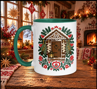 Slavic Christmas Cottage Mug