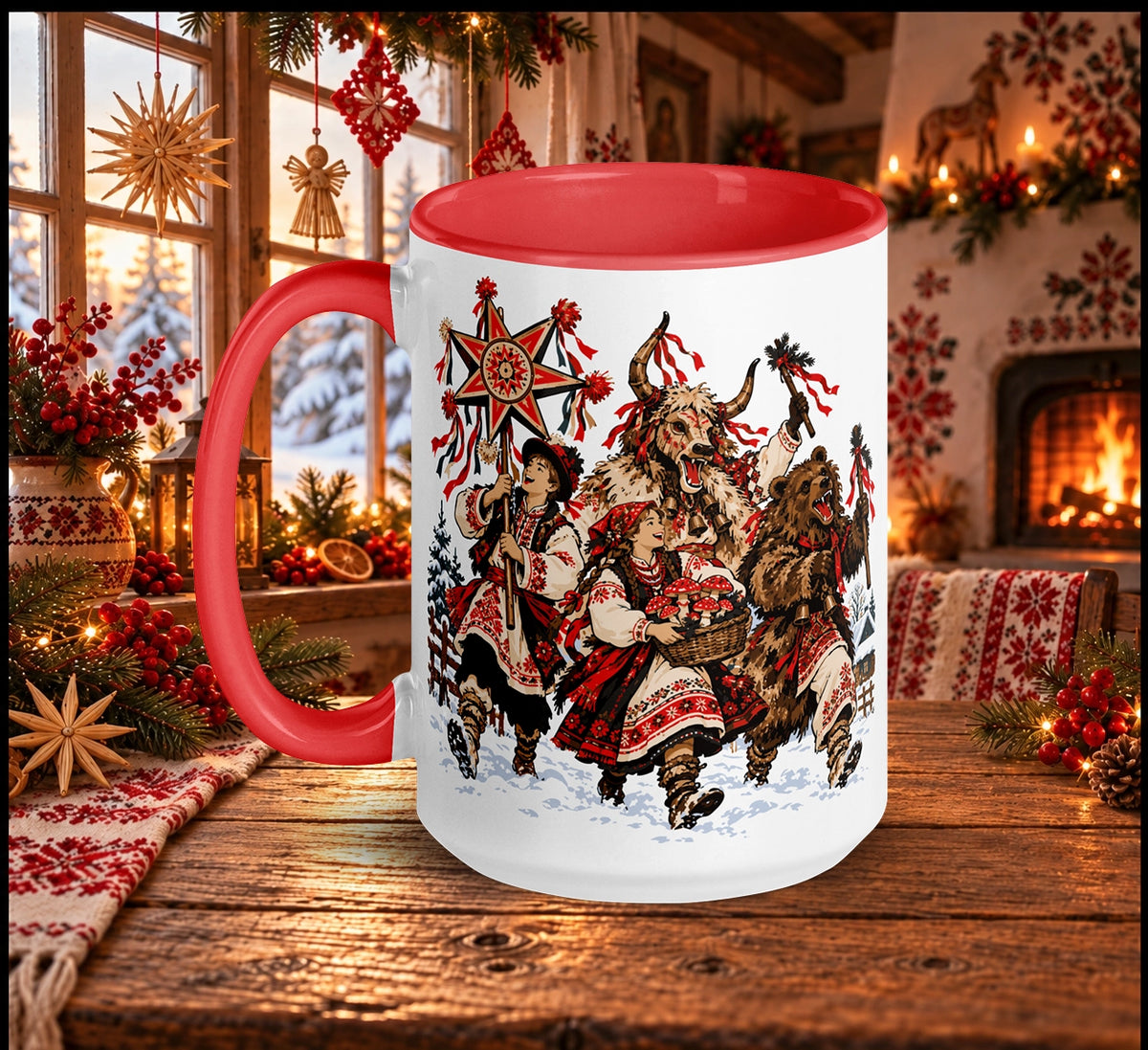 Slavic Christmas Carolers Mug