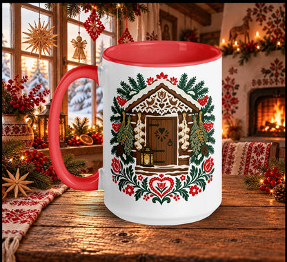 Slavic Christmas Cottage Mug