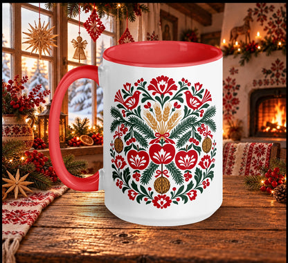 Slavic Christmas Folk Art Mug