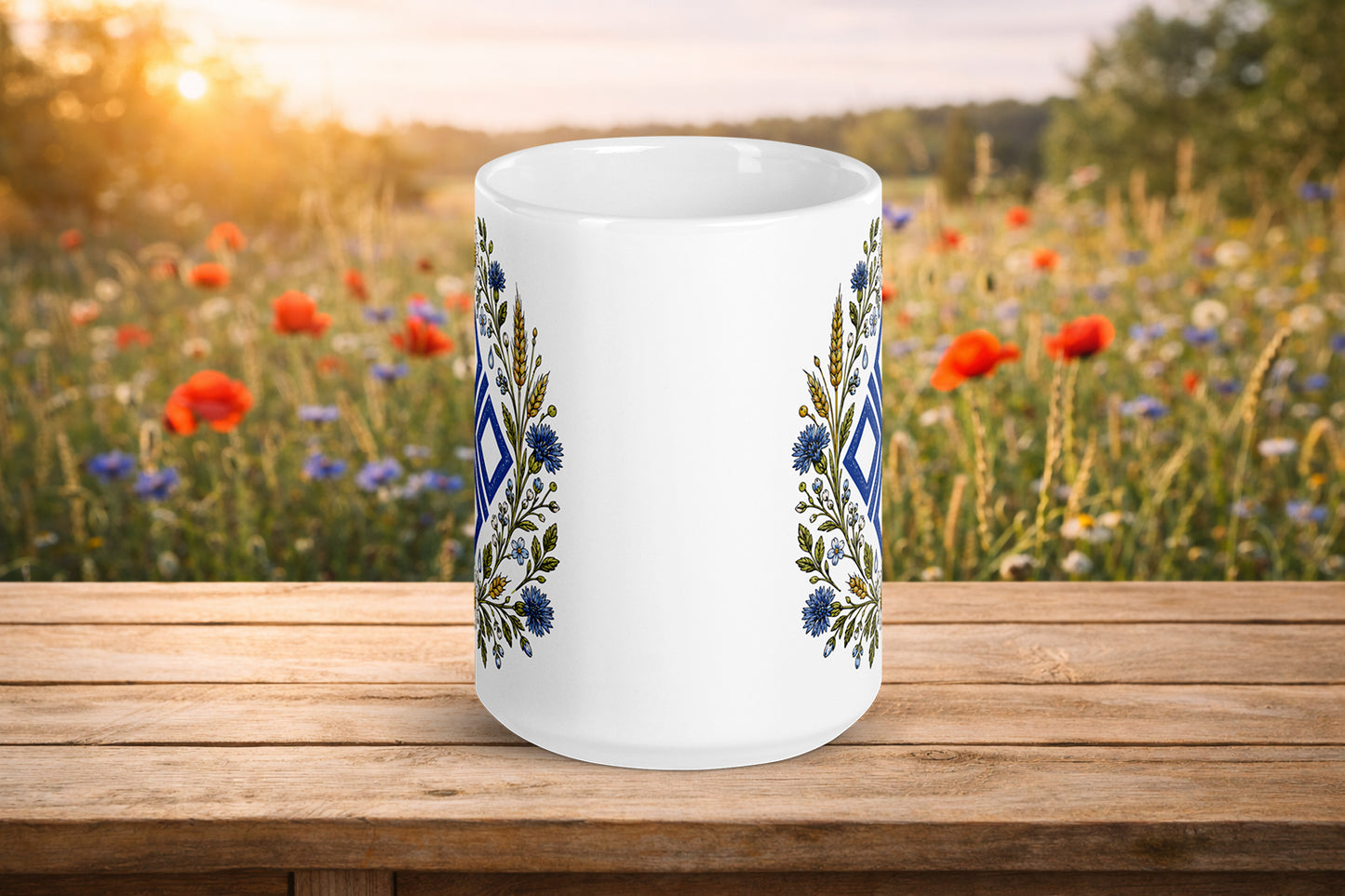 Mokosz Folk Mug - Slavic Floral Coffee Cup