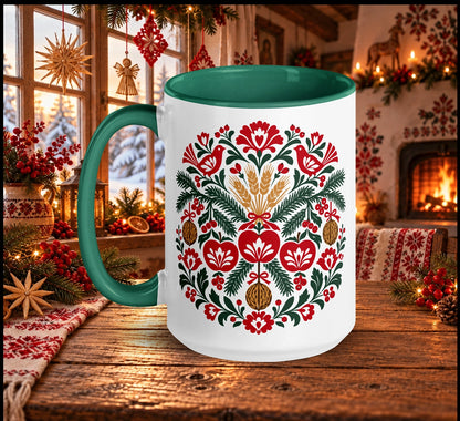 Slavic Christmas Folk Art Mug