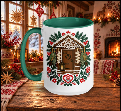Slavic Christmas Cottage Mug