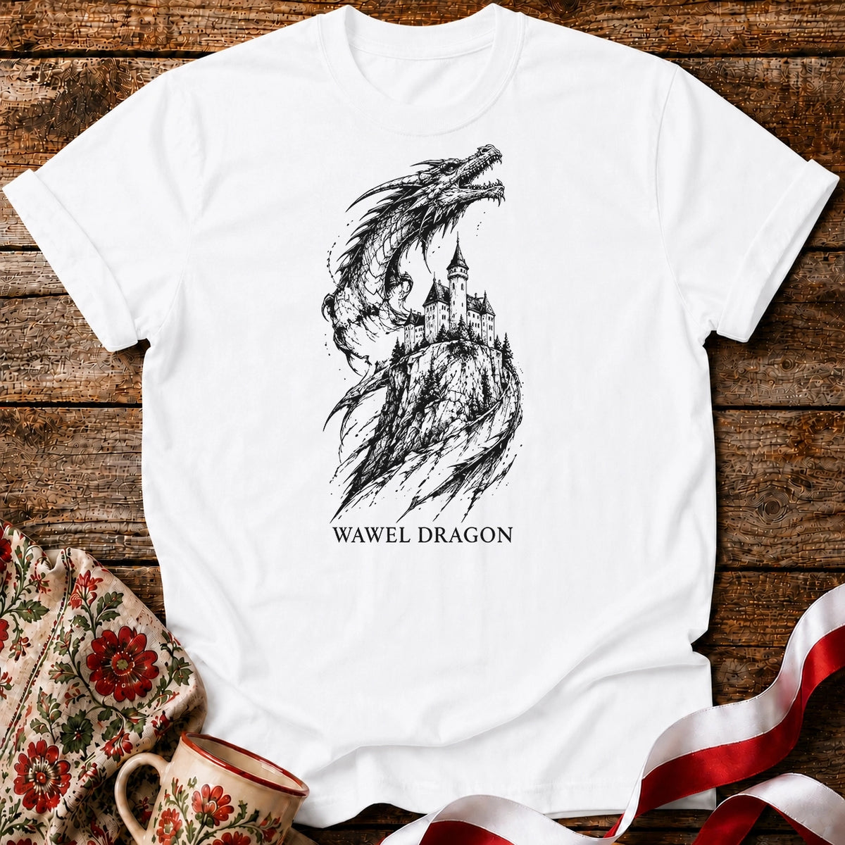 Wawel Dragon Over the Castle Unisex T-Shirt