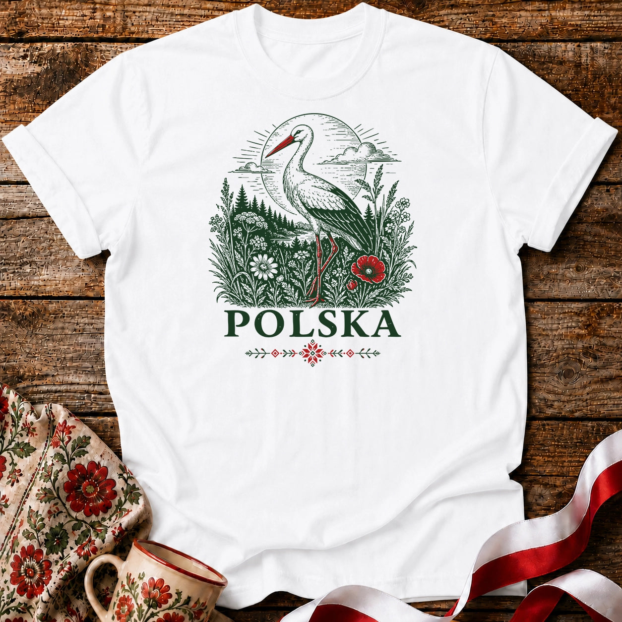 Polska Bocian Unisex T-Shirt