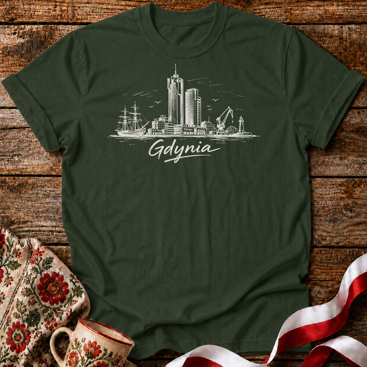 Gdynia Skyline Polish City Unisex T-Shirt