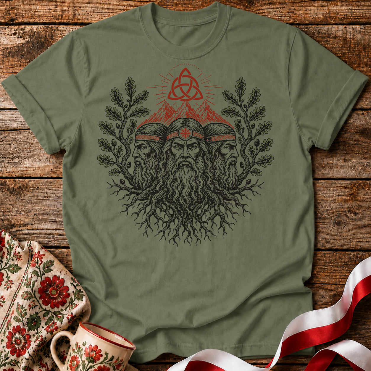 Triglav Three Roots Slavic Mythology Unisex T-Shirt