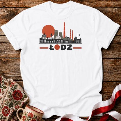 Łódź PRL Industrial Skyline Polish City Unisex T-Shirt