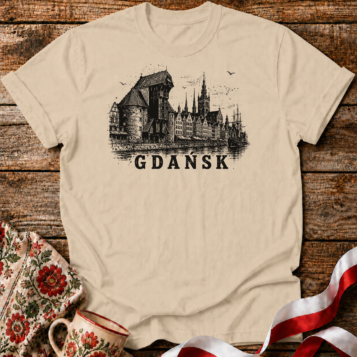 Gdańsk Skyline Polish City Unisex T-Shirt