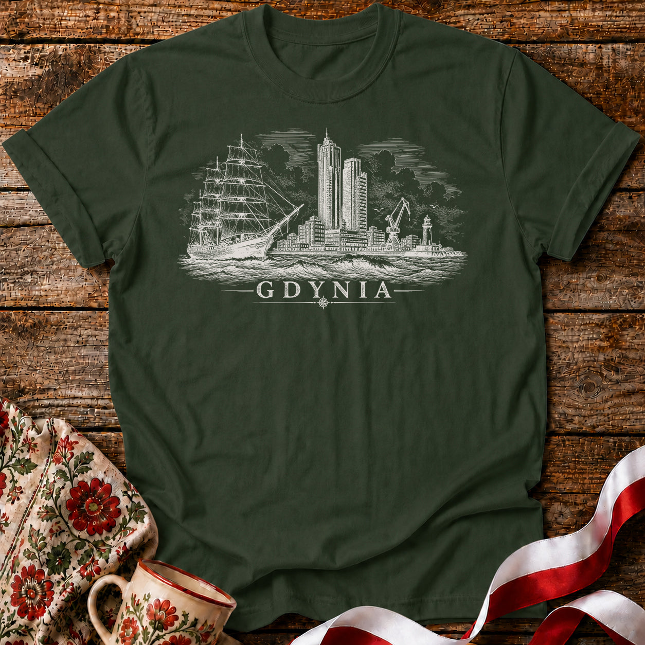 Gdynia Skyline Polish City Unisex T-Shirt