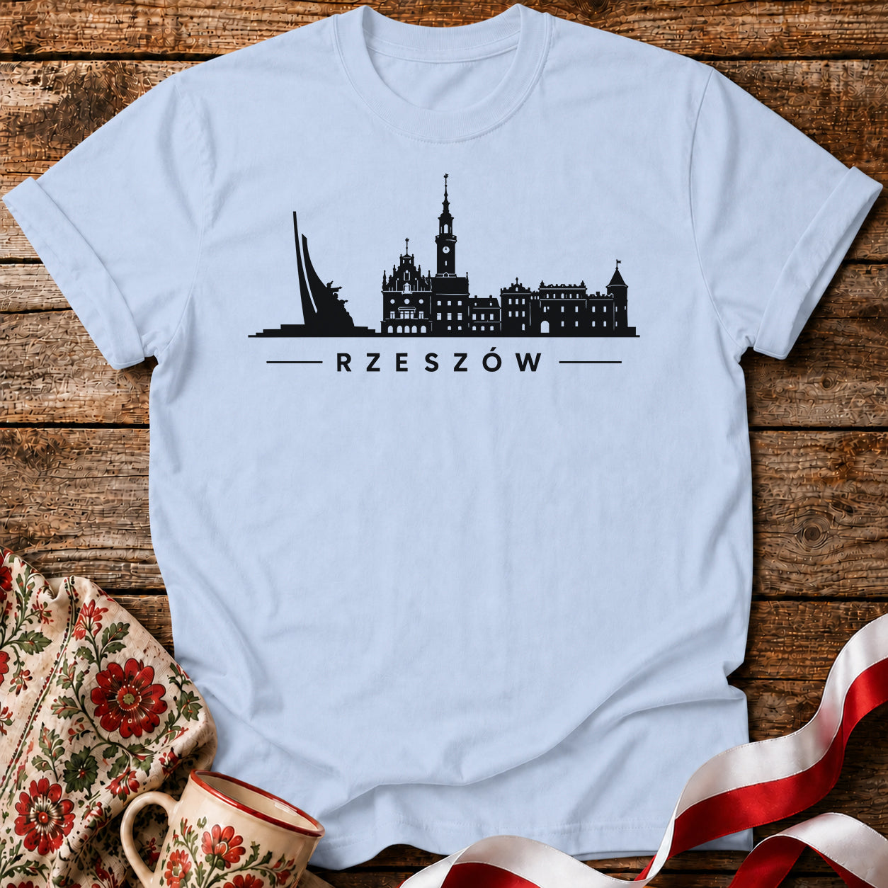 Rzeszów Minimal Skyline Polish City Unisex T-Shirt