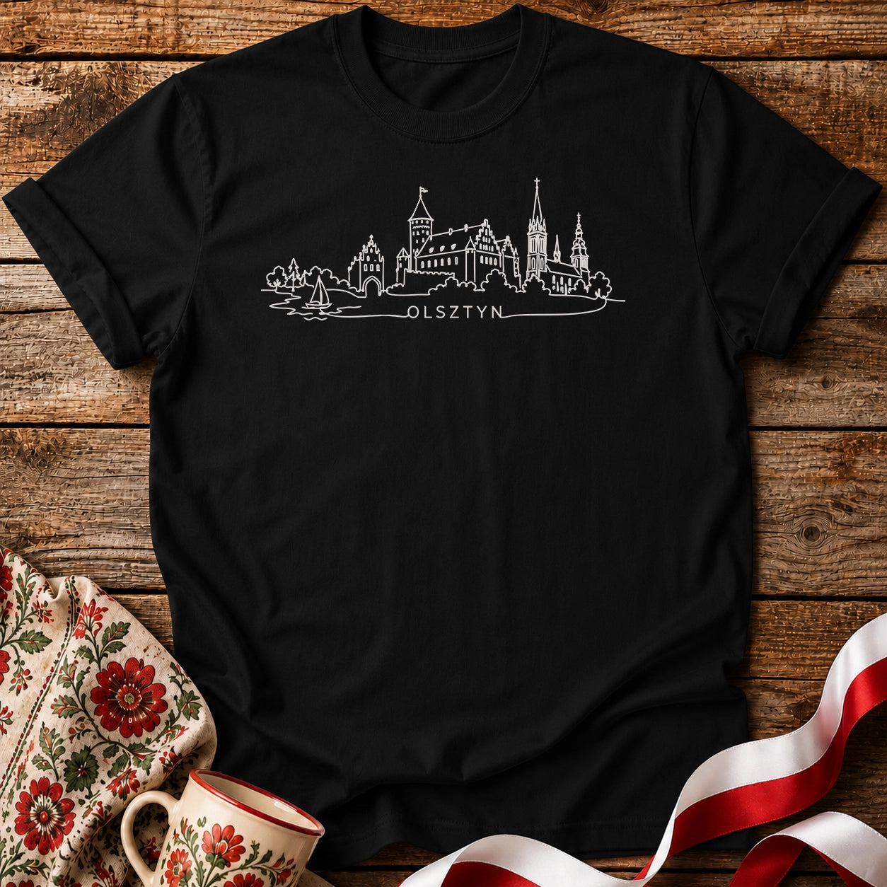 Olsztyn Castle Skyline Polish City Unisex T-Shirt