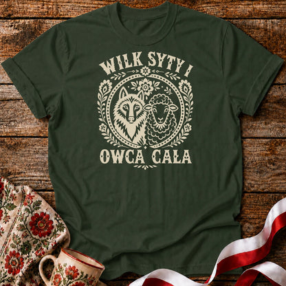 Wilk Syty Owca Cała Unisex T-Shirt