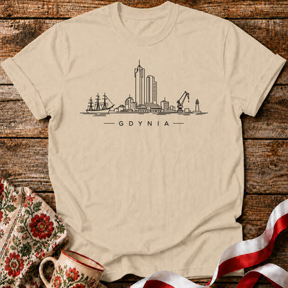 Gdynia Minimal Skyline Polish City Unisex T-Shirt