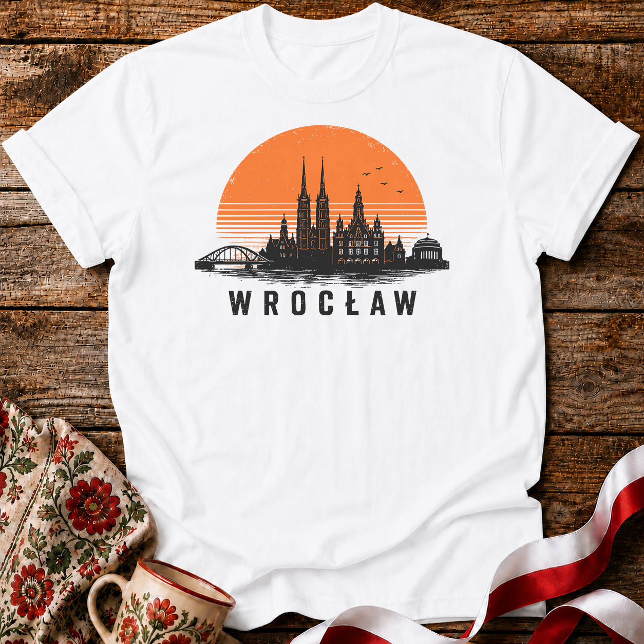 Wrocław Sunset Skyline Polish City Unisex T-Shirt