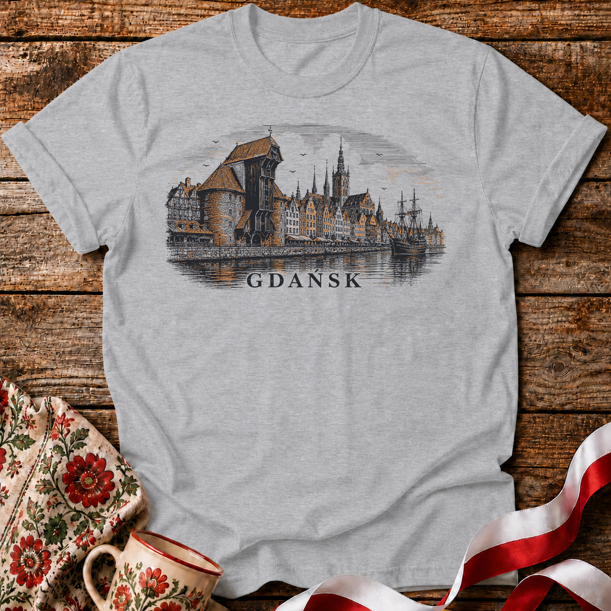 Gdańsk Skyline Polish City Unisex T-Shirt
