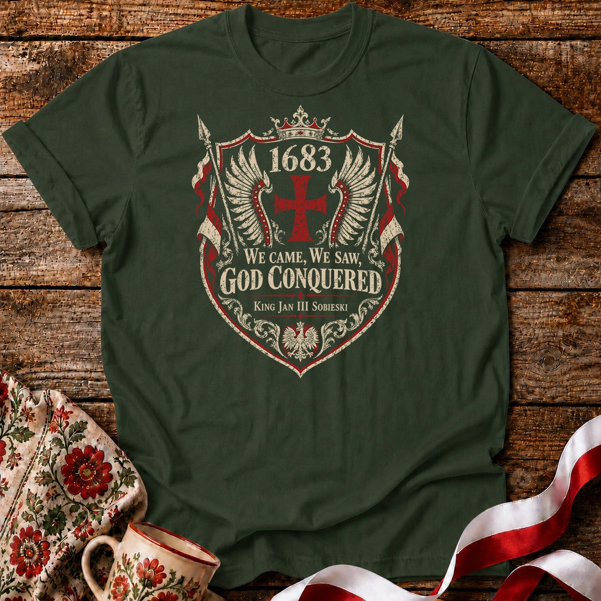God Conquered 1683 Shield Unisex T-Shirt
