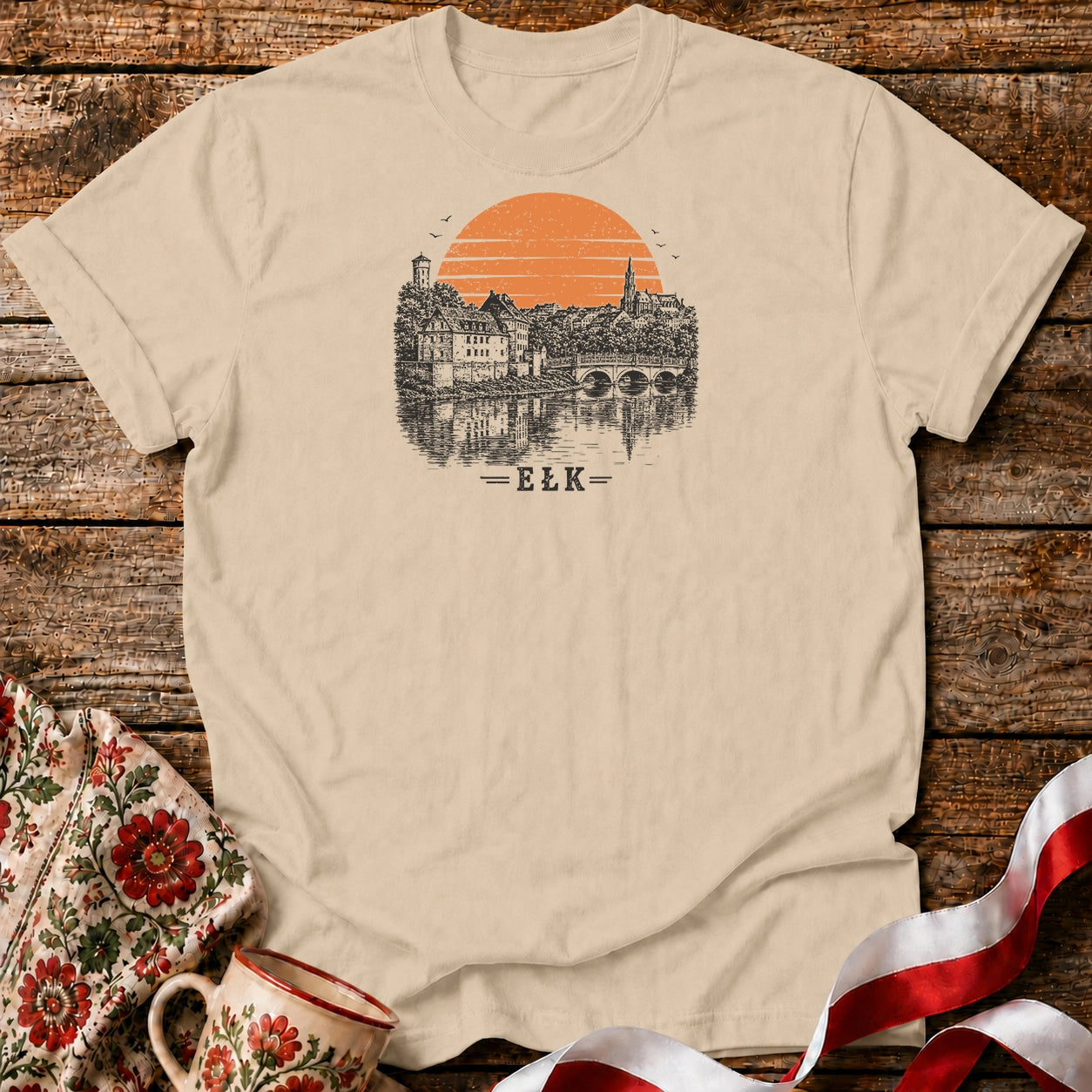 Ełk Sunset Skyline Unisex T-Shirt