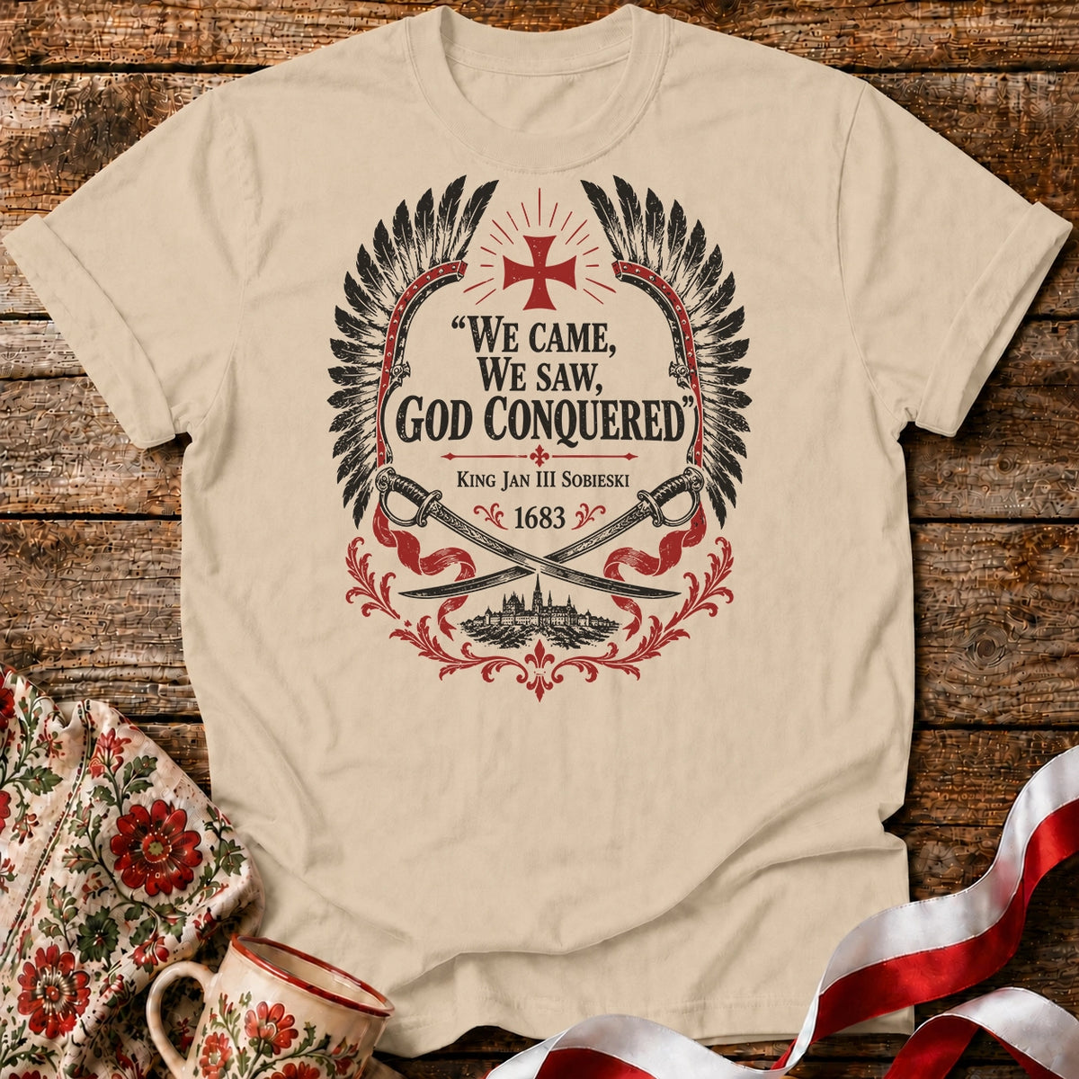 God Conquered Hussar Crest Unisex T-Shirt