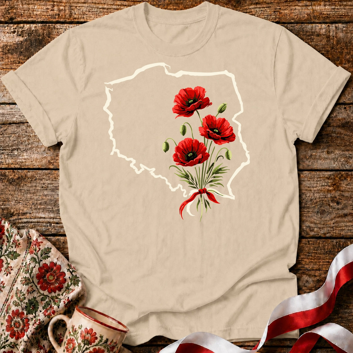 Poland Poppy Flowers Unisex T-Shirt