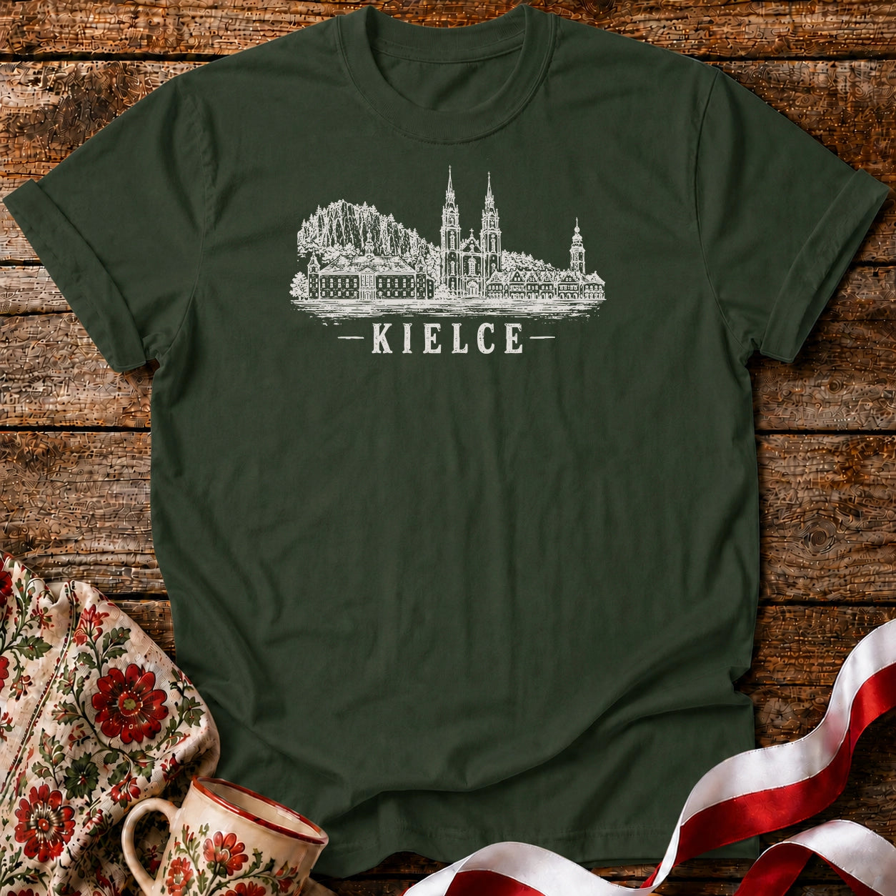 Kielce Grunge Skyline Polish City Unisex T-Shirt