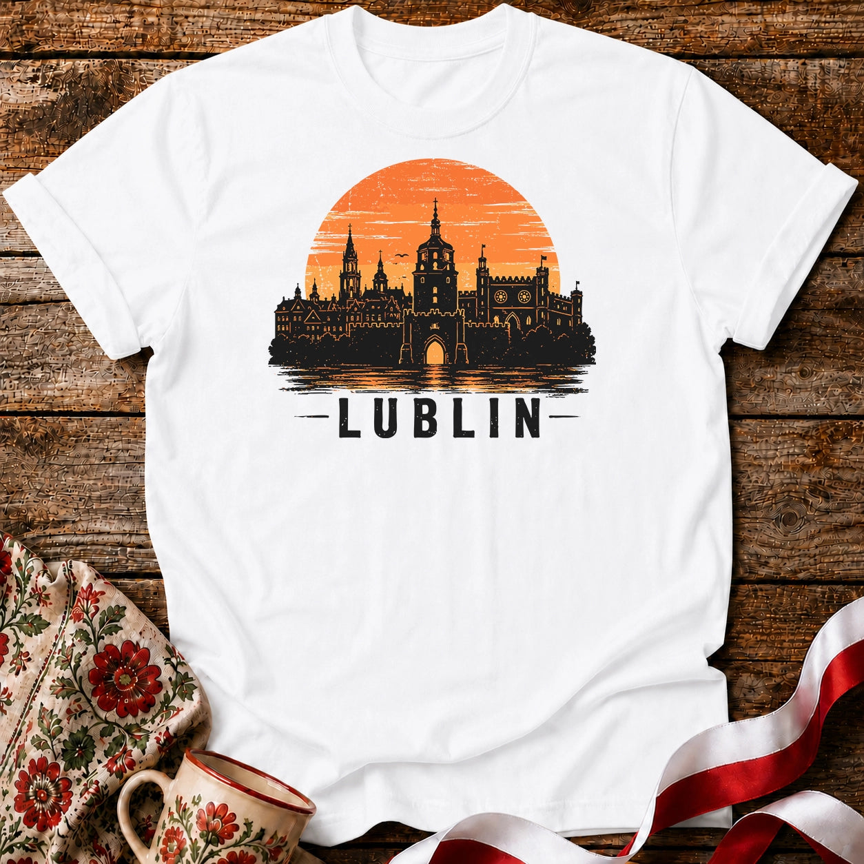 Lublin Sunset Skyline Polish City Unisex T-Shirt
