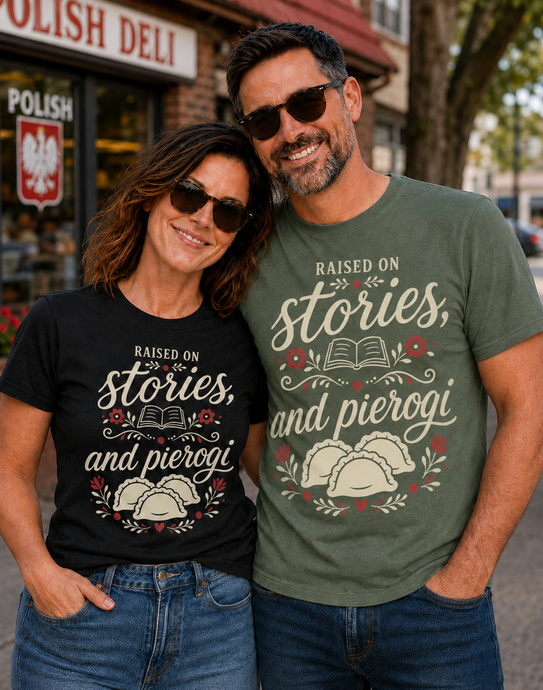 Raised on Stories,and Pierogi Unisex T-Shirt