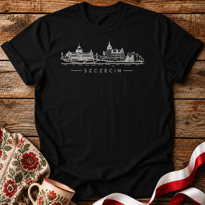 Szczecin Minimal Skyline Polish City Unisex T-Shirt