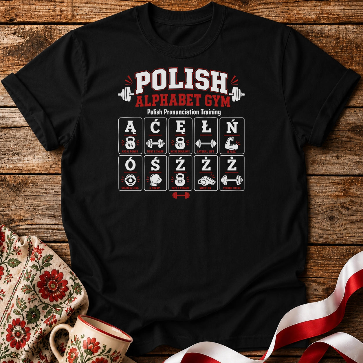 Polish Alphabet Gym Unisex T-Shirt