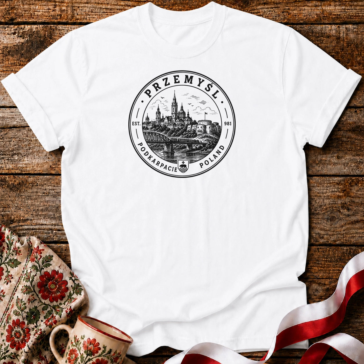 Przemyśl Vintage Emblem Polish City Unisex T-Shirt