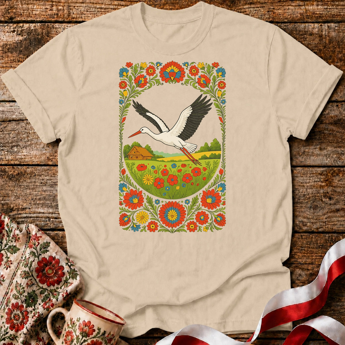 Slavic Stork Symbol Unisex T-Shirt