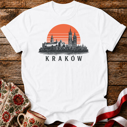 Kraków Sunset Skyline Polish City Unisex T-Shirt