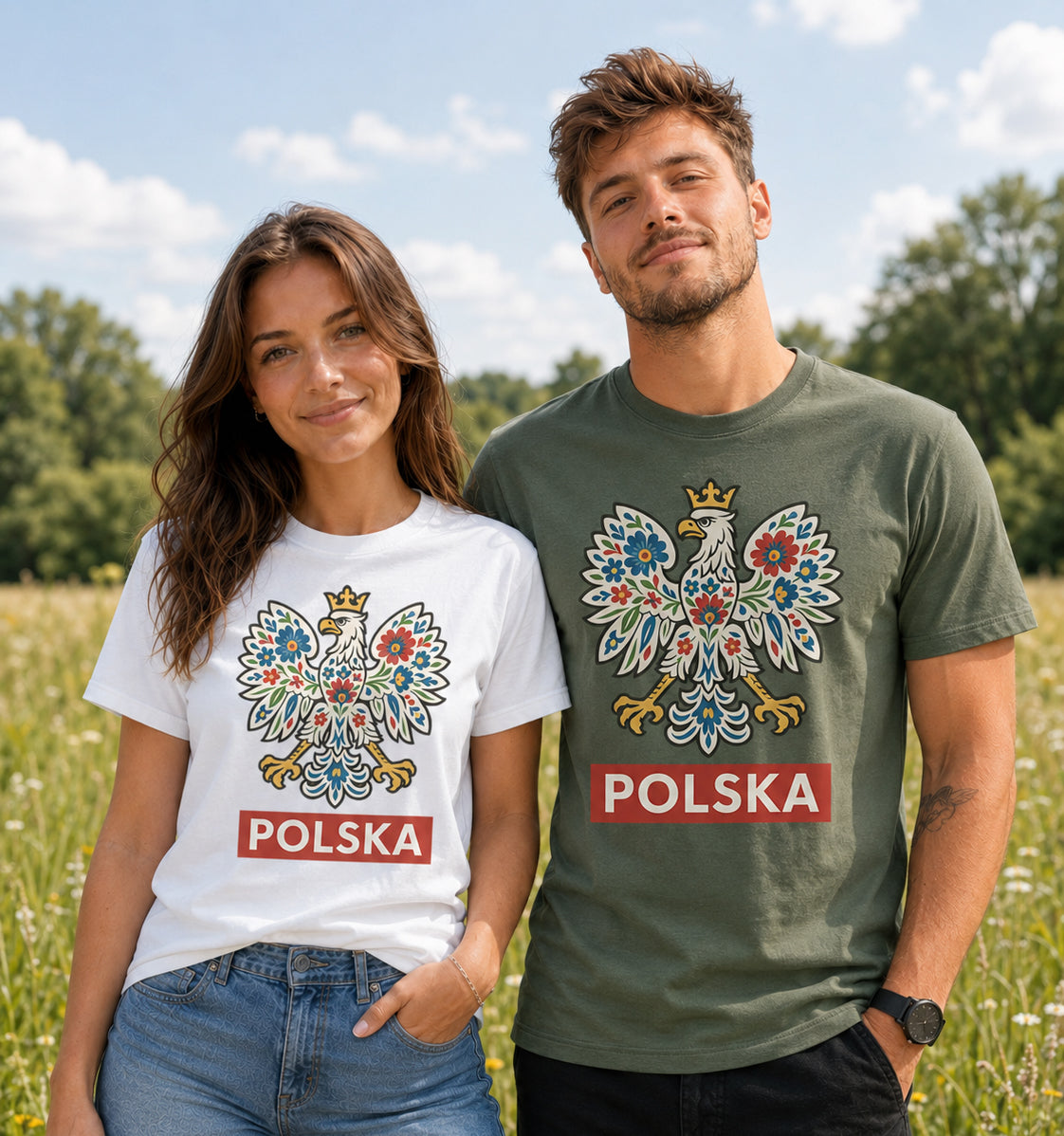 Floral Polish Eagle Unisex T-Shirt