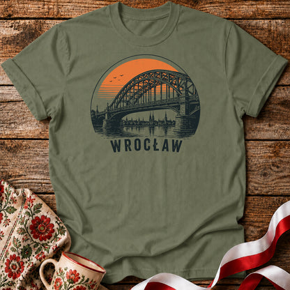 Wrocław Bridge Sunset Polish City Unisex T-Shirt
