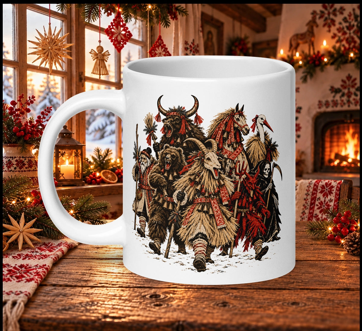 Slavic Christmas Carolers Mug