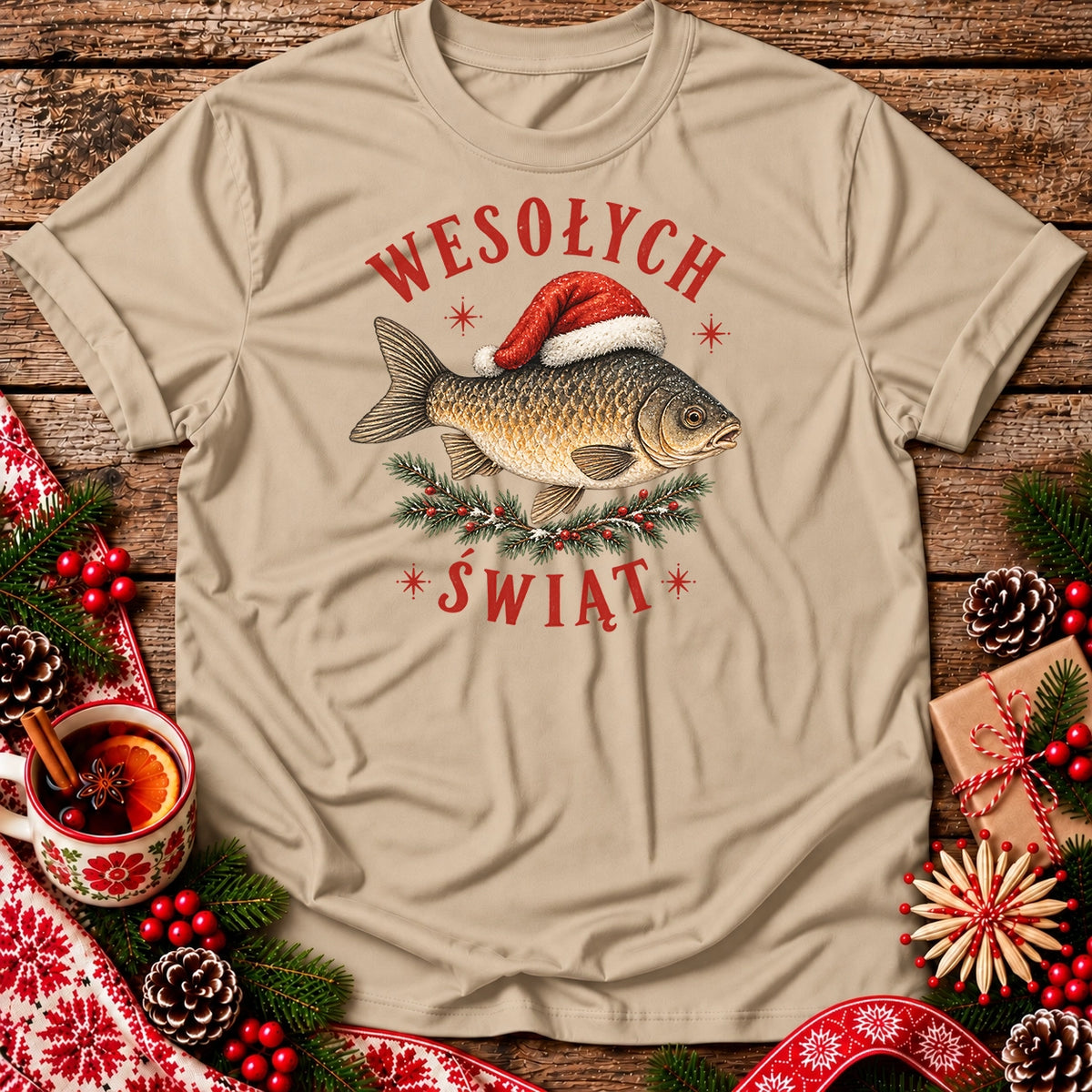 Wesołych Świąt Christmas Carp Unisex T-Shirt
