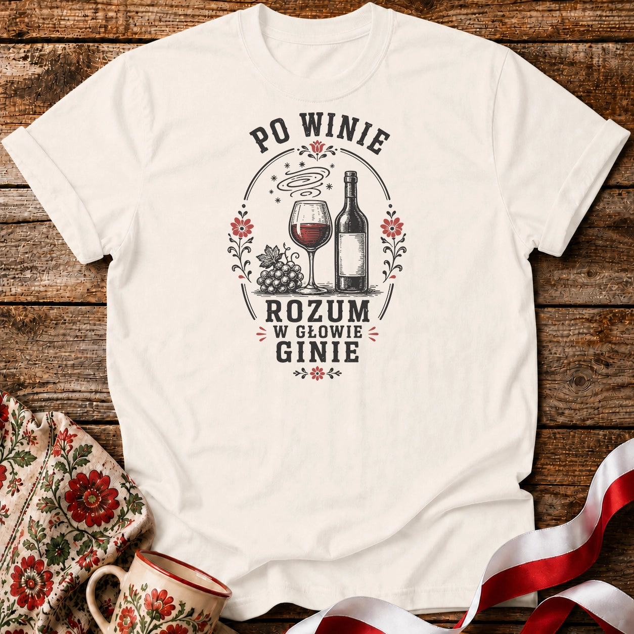 Po Winie Rozum Ginie Unisex T-Shirt