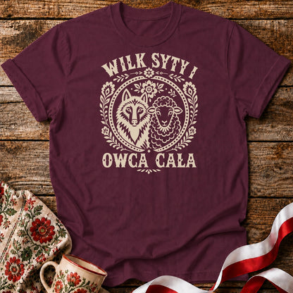 Wilk Syty Owca Cała Unisex T-Shirt