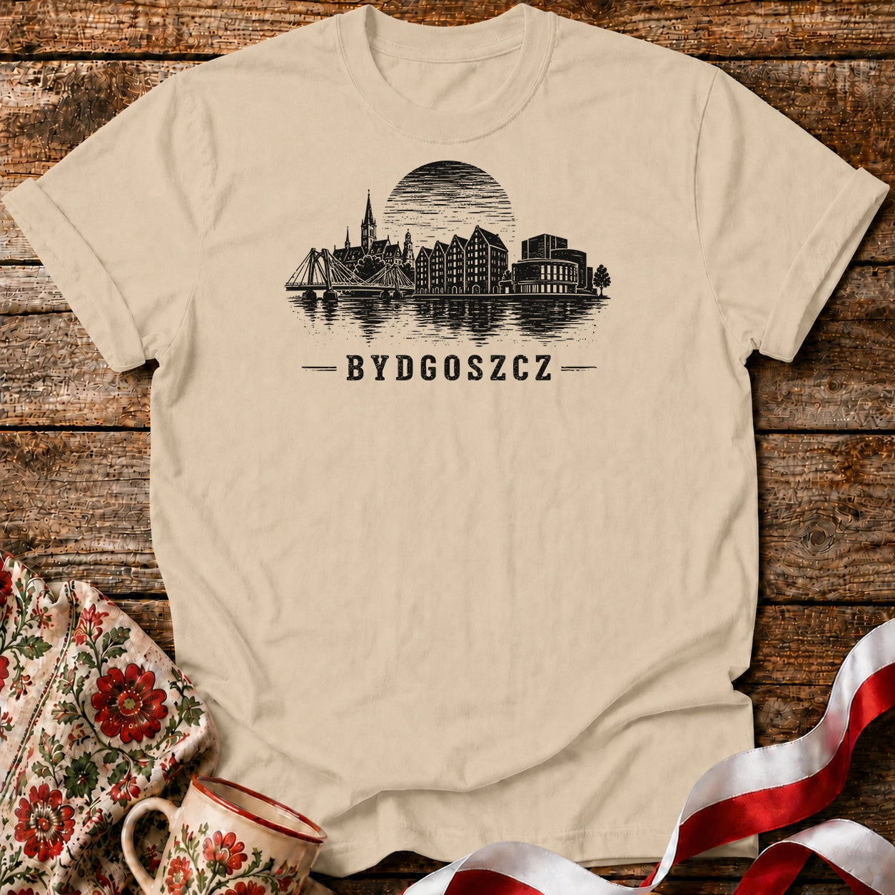 Bydgoszcz Grunge Skyline Polish City Unisex T-Shirt