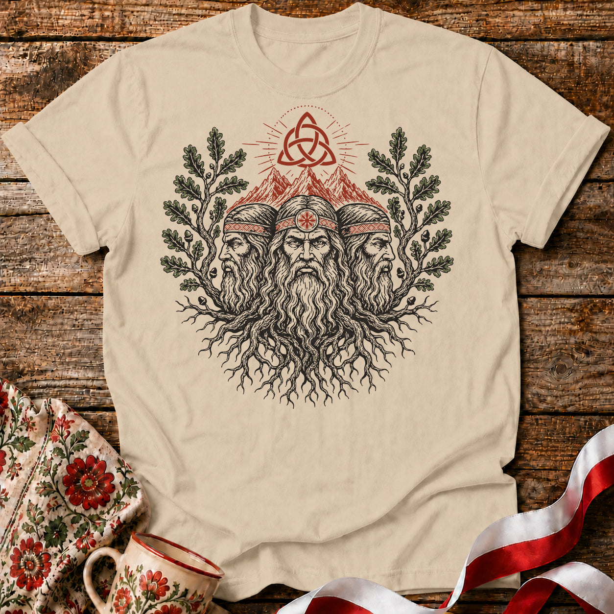 Triglav Three Roots Slavic Mythology Unisex T-Shirt