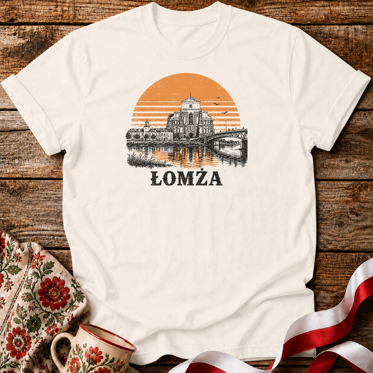 Łomża Riverside Sunset Unisex T-Shirt