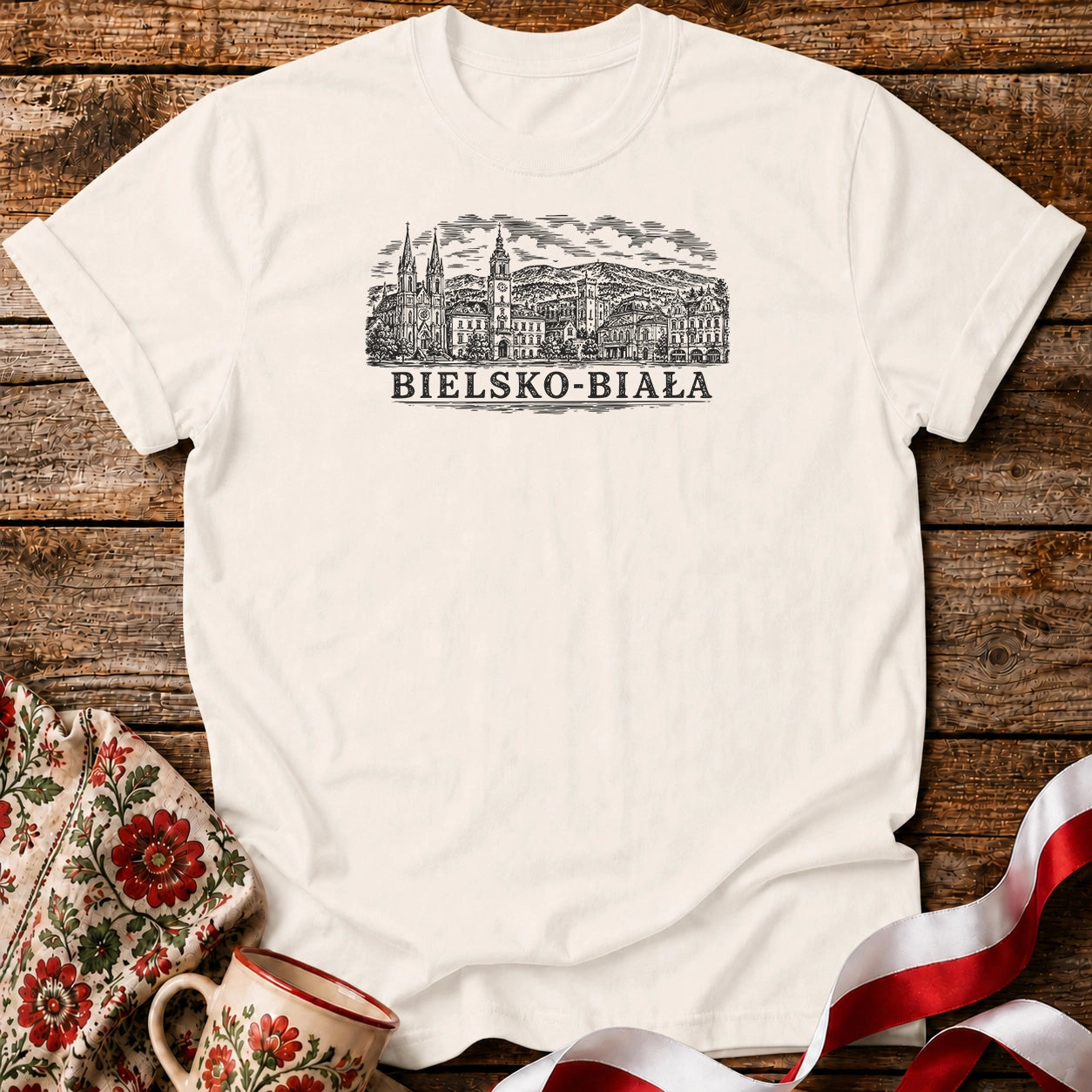 Bielsko-Biała Dark Skyline Unisex T-Shirt