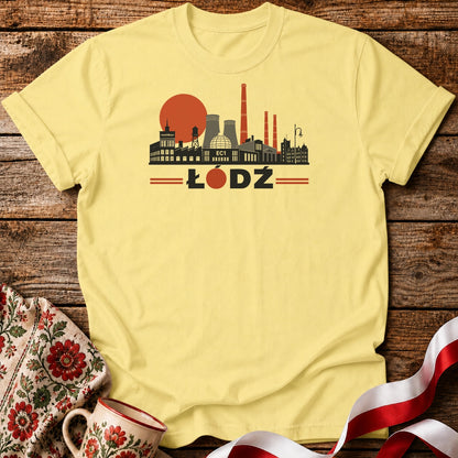 Łódź PRL Industrial Skyline Polish City Unisex T-Shirt