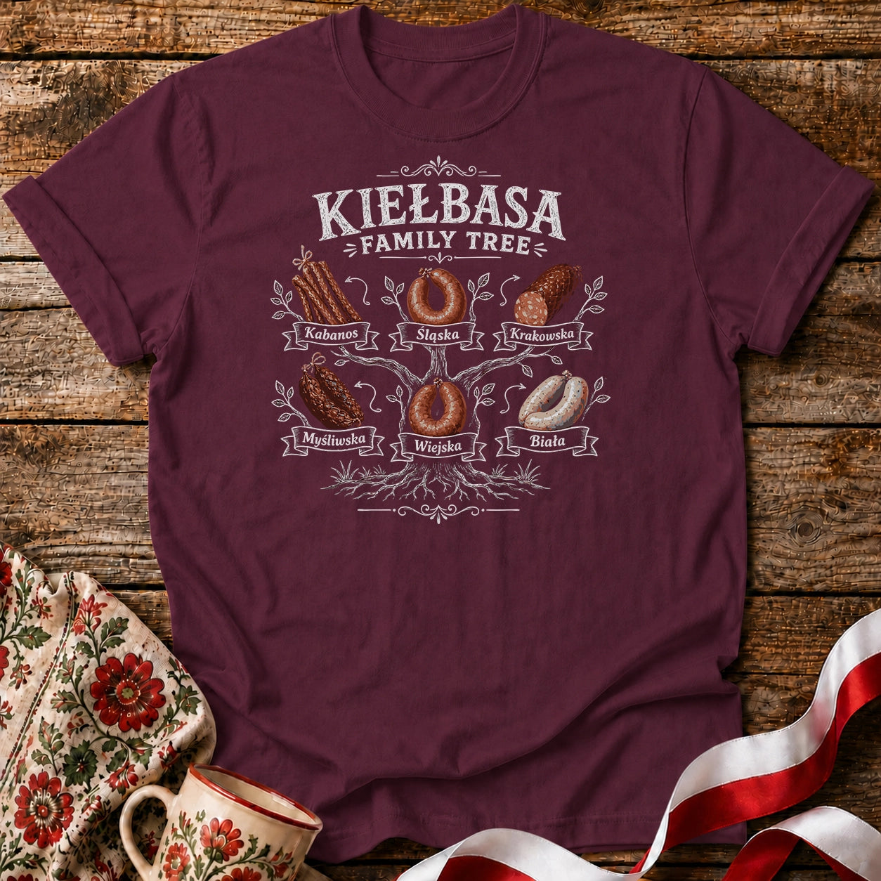 Kiełbasa Family Tree Unisex T-Shirt