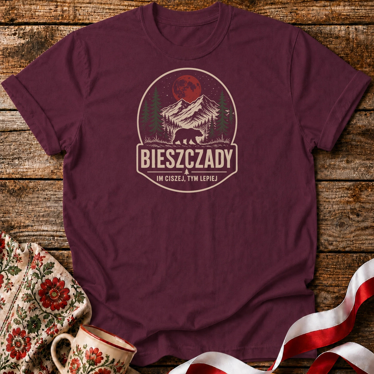 Bieszczady Ciszej Lepiej Unisex T-Shirt